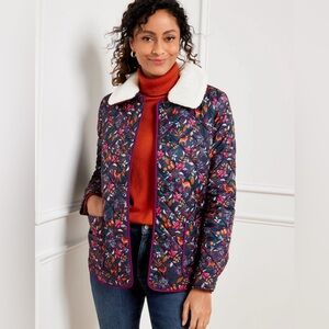 Talbots - QUILTED BOMBER JACKET - WOODLAND DITSY